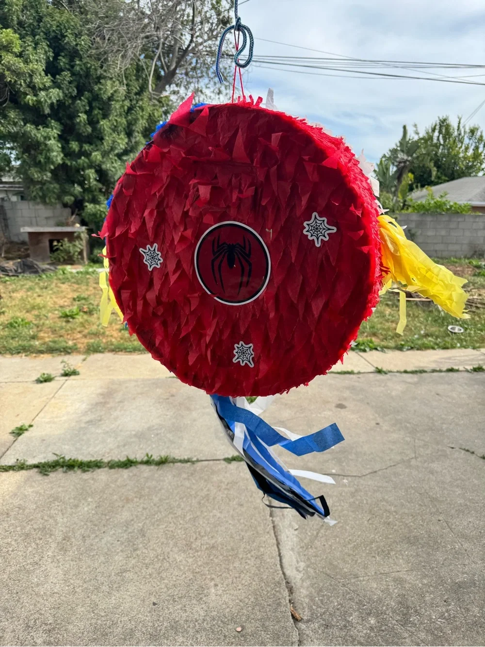 Spiderman Party Pinata - Red, Blue & Yellow